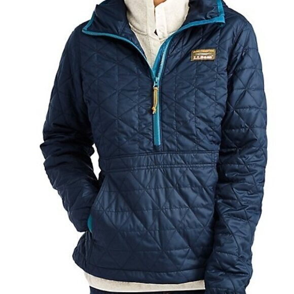 L.L. Bean Women's Blue Katahdin Insulated Hooded Pullover Jacket -‎ Size S Small - Picture 1 of 6